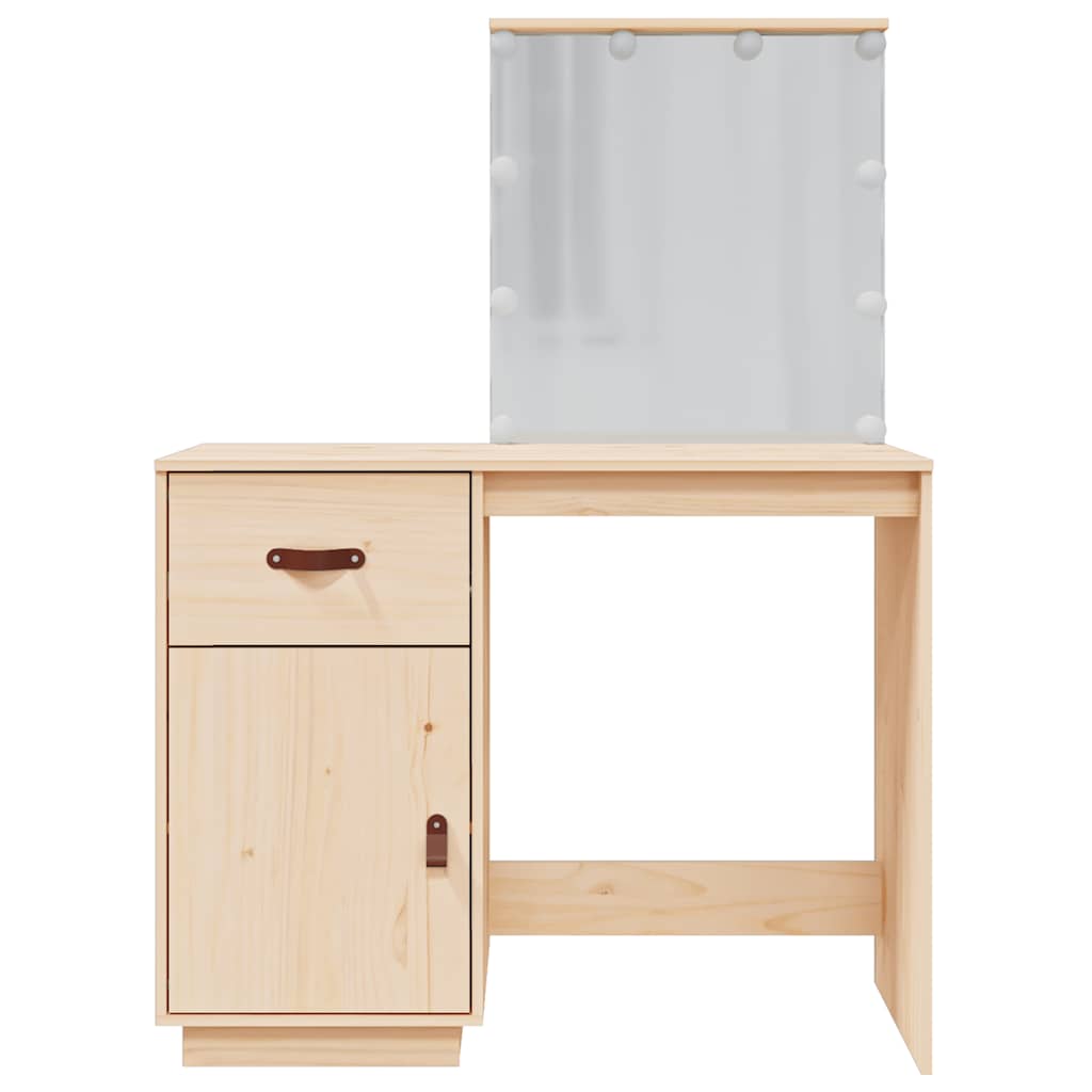Schminktisch mit LED 95x50x133,5 cm Massivholz Kiefer