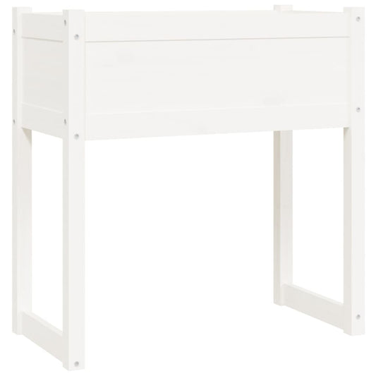 Pflanzkübel Weiß 78x40x81 cm Massivholz Kiefer