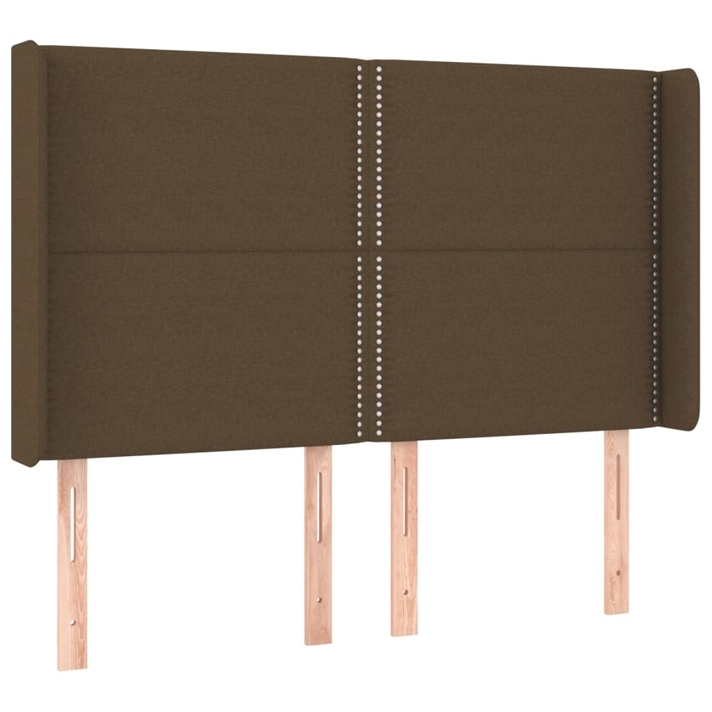 Boxspringbett mit Matratze & LED Dunkelbraun 140x200 cm Stoff