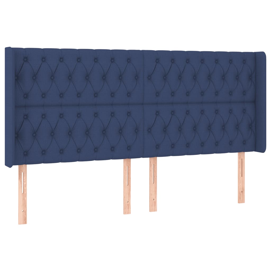 Boxspringbett mit Matratze & LED Blau 200x200 cm Stoff