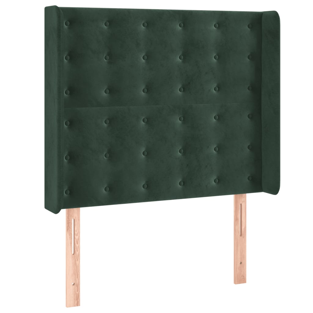 Boxspringbett mit Matratze & LED Dunkelgrün 80x200 cm Samt