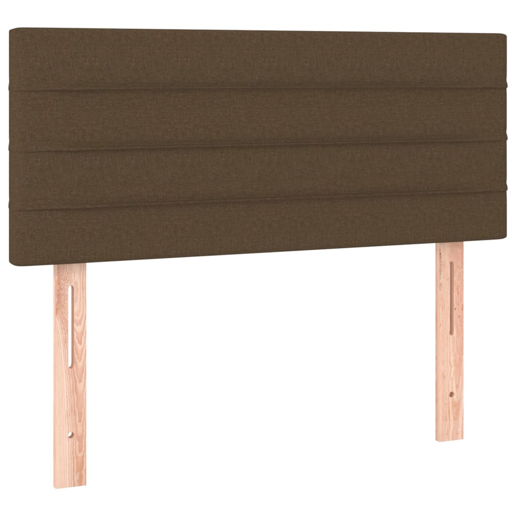 Boxspringbett mit Matratze & LED Dunkelbraun 90x200 cm Stoff