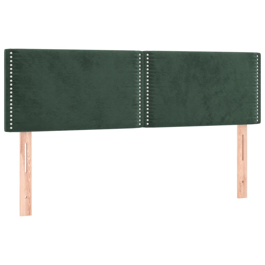 Boxspringbett mit Matratze & LED Dunkelgrün 140x200 cm Samt