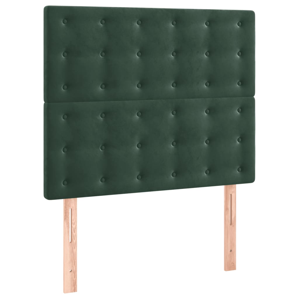 Boxspringbett mit Matratze & LED Dunkelgrün 80x200 cm Samt