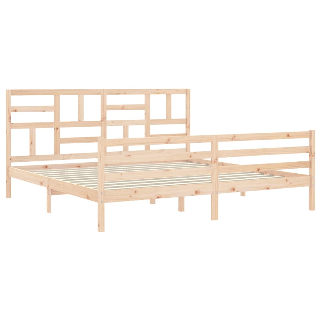 Massivholzbett mit Kopfteil 200x200 cm