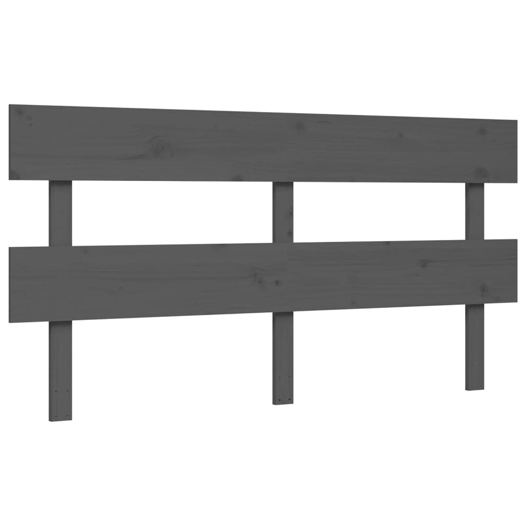 Seniorenbett mit Kopfteil Grau Kingsize Massivholz