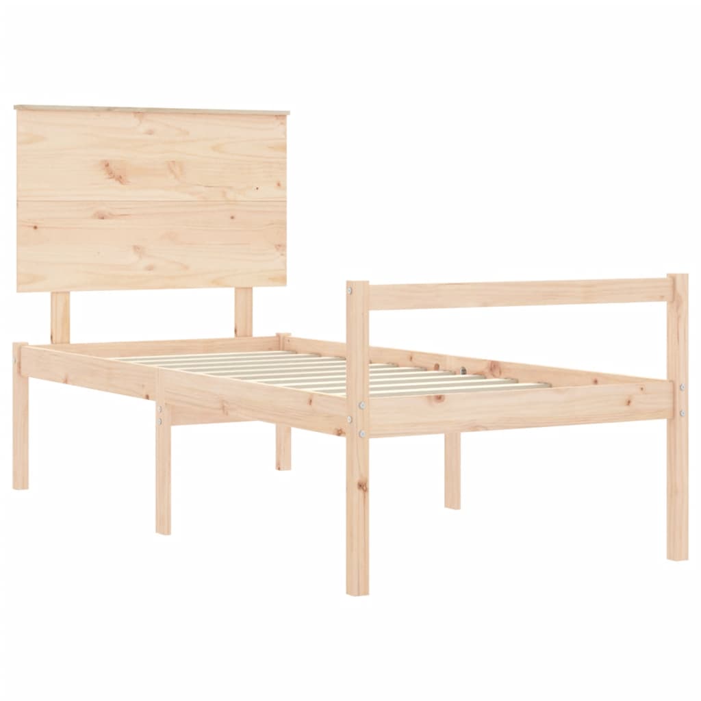 Seniorenbett mit Kopfteil 100x200 cm Massivholz
