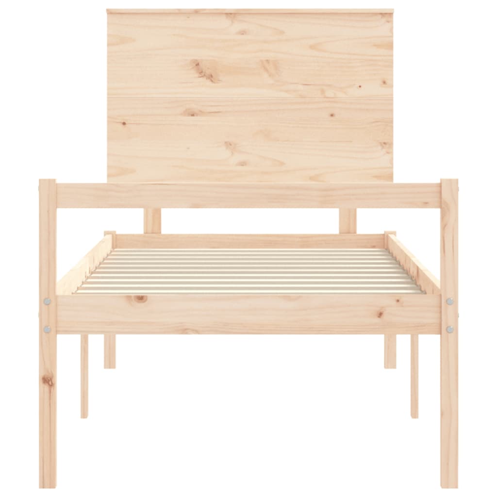 Seniorenbett mit Kopfteil 100x200 cm Massivholz