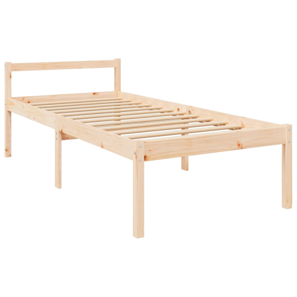 Seniorenbett mit Kopfteil 100x200 cm Massivholz