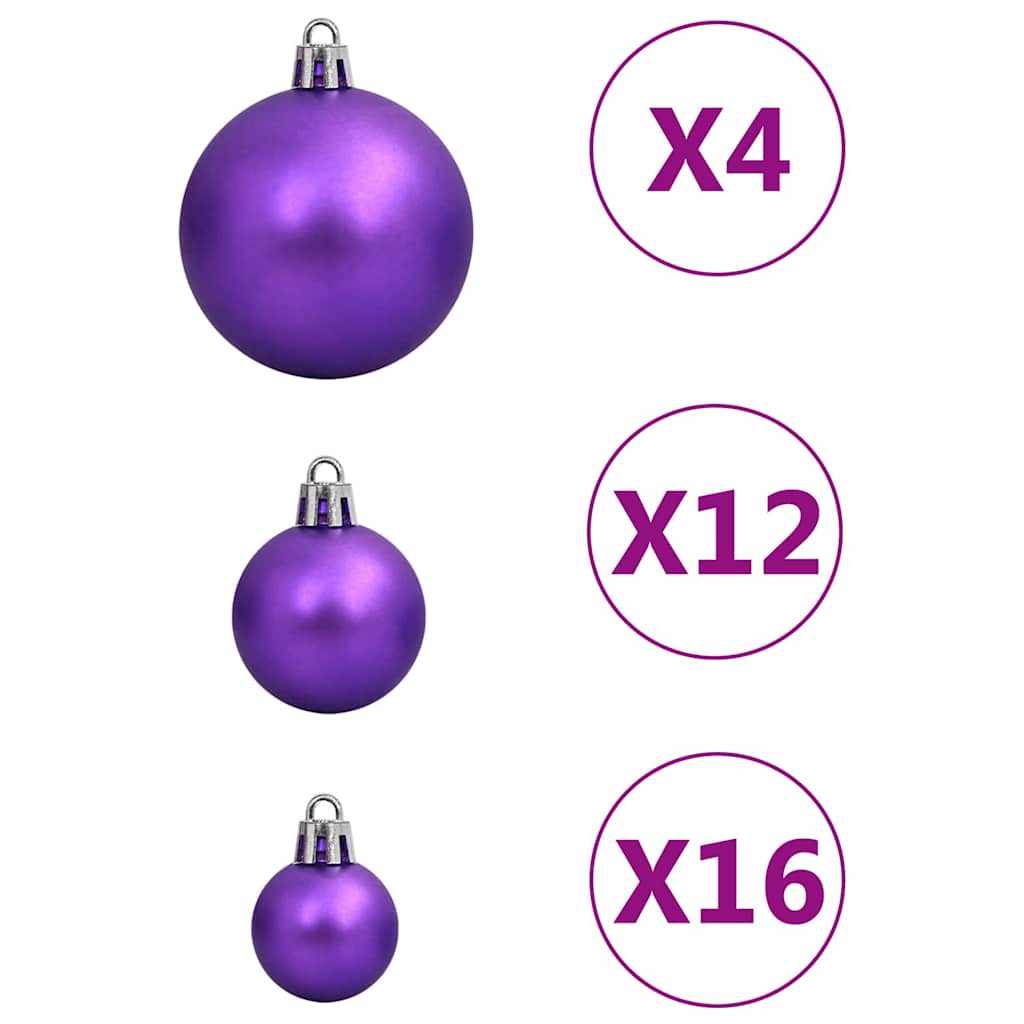111-tlg. Weihnachtskugel-Set Lila Polystyrol
