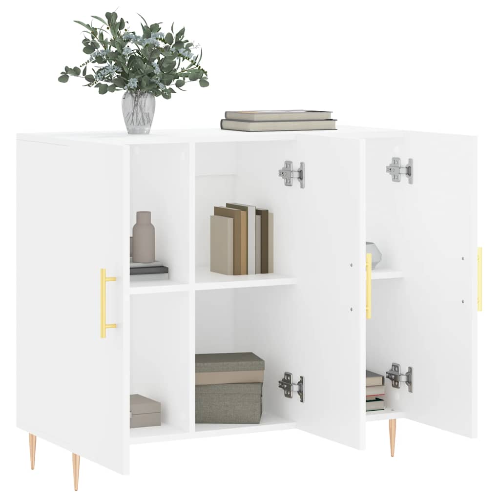 Sideboard Weiß 90x34x80 cm Holzwerkstoff