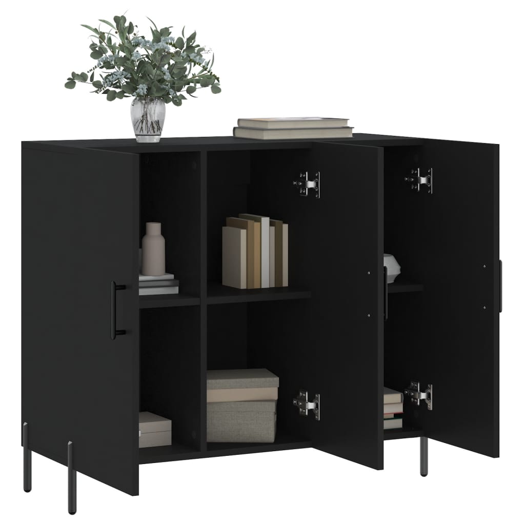 Sideboard Schwarz 90x34x80 cm Holzwerkstoff