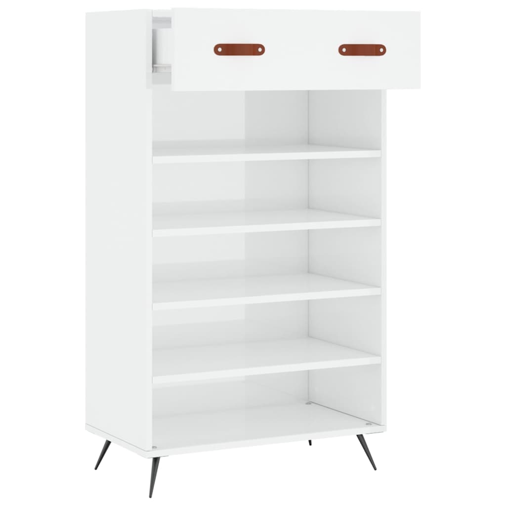 Schuhschrank Hochglanz-Weiß 60x35x105 cm Holzwerkstoff