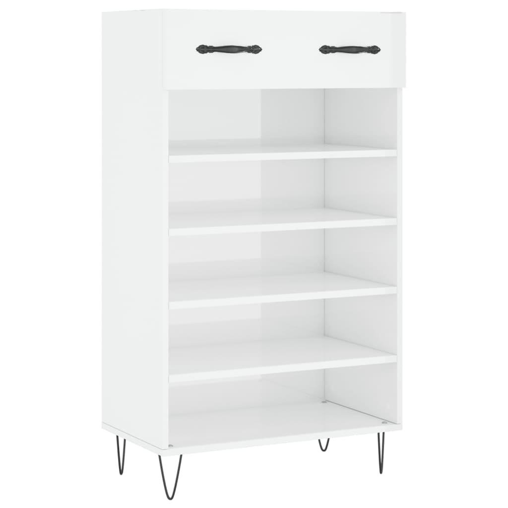 Schuhschrank Hochglanz-Weiß 60x35x105 cm Holzwerkstoff