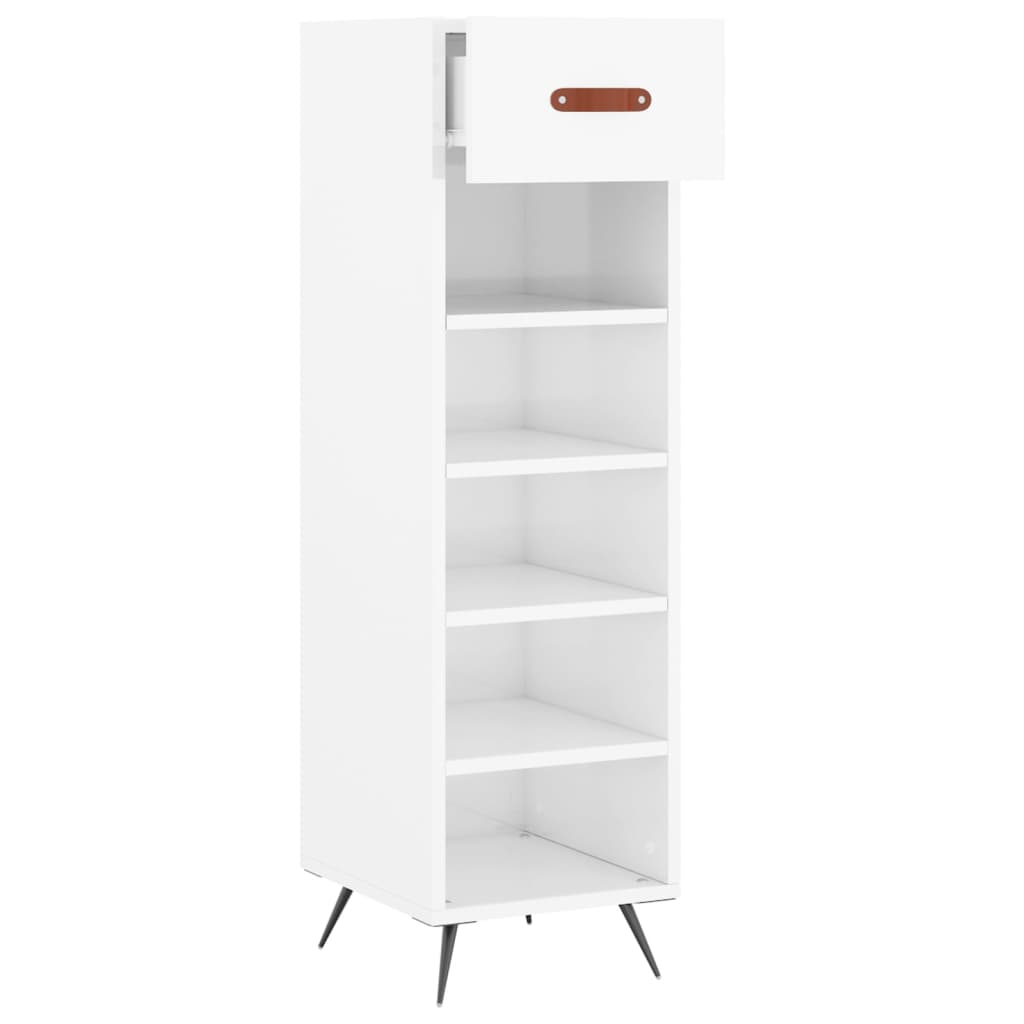 Schuhschrank Hochglanz-Weiß 30x35x105 cm Holzwerkstoff