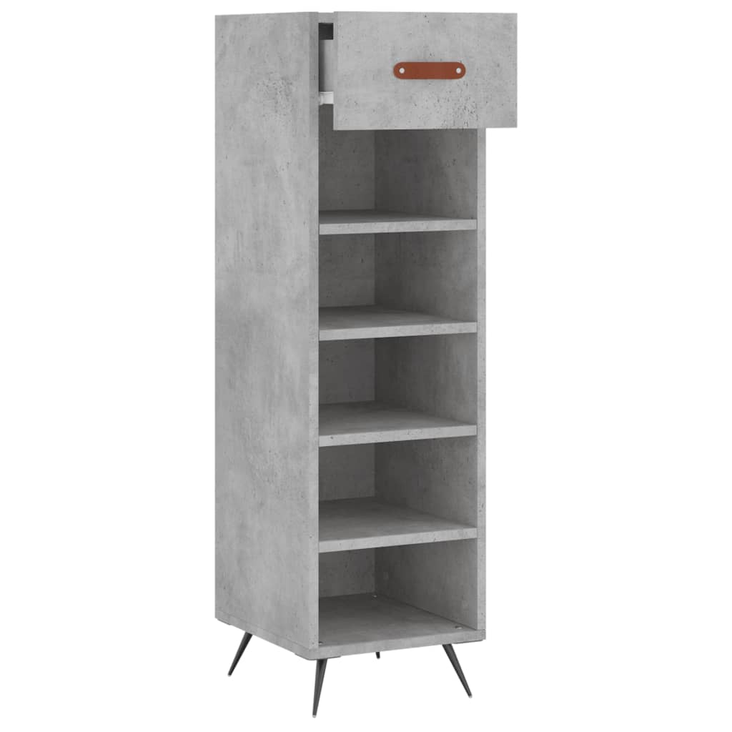 Schuhschrank Betongrau 30x35x105 cm Holzwerkstoff