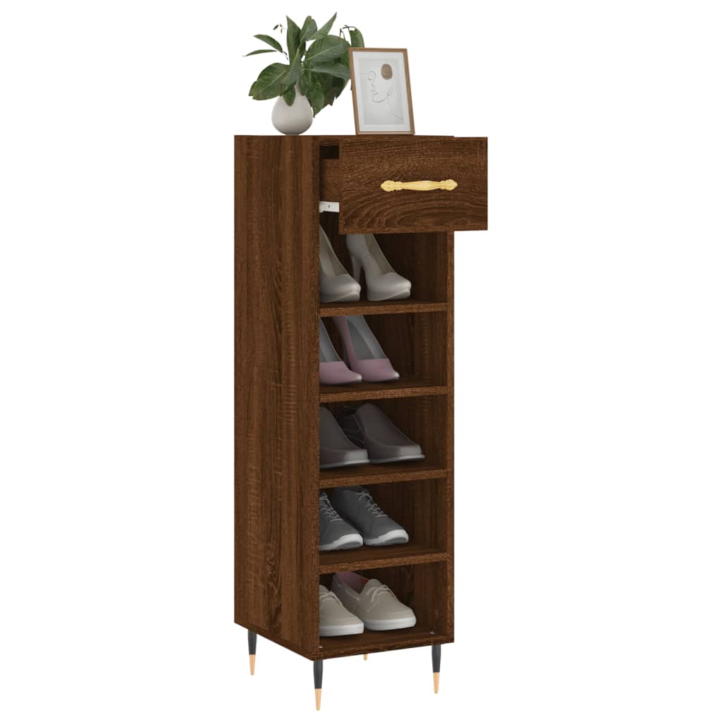 Schuhschrank Braun Eichen-Optik 30x35x105 cm Holzwerkstoff