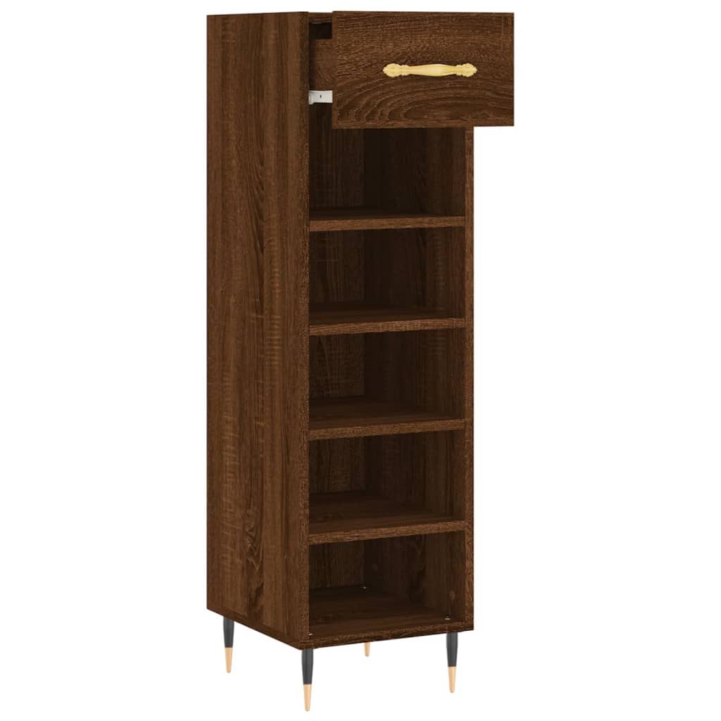 Schuhschrank Braun Eichen-Optik 30x35x105 cm Holzwerkstoff