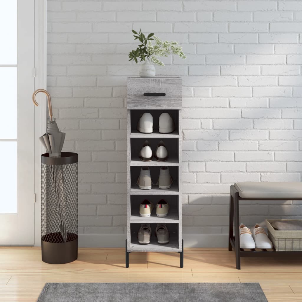 Schuhschrank Grau Sonoma 30x35x105 cm Holzwerkstoff