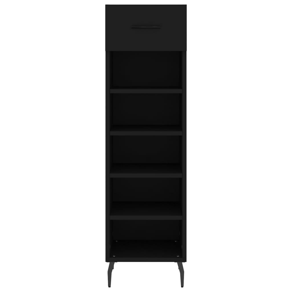 Schuhschrank Schwarz 30x35x105 cm Holzwerkstoff