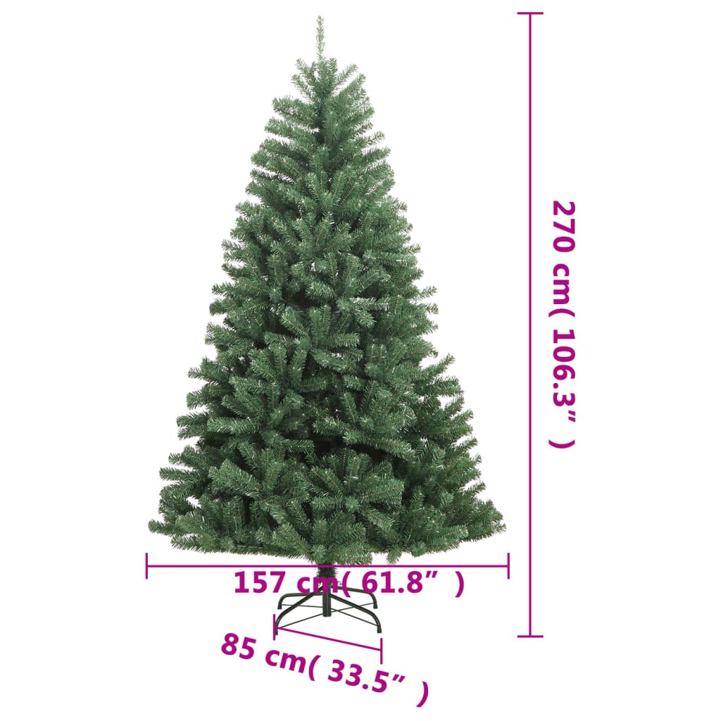 Künstlicher Weihnachtsbaum Klappbar mit Ständer Grün 270 cm
