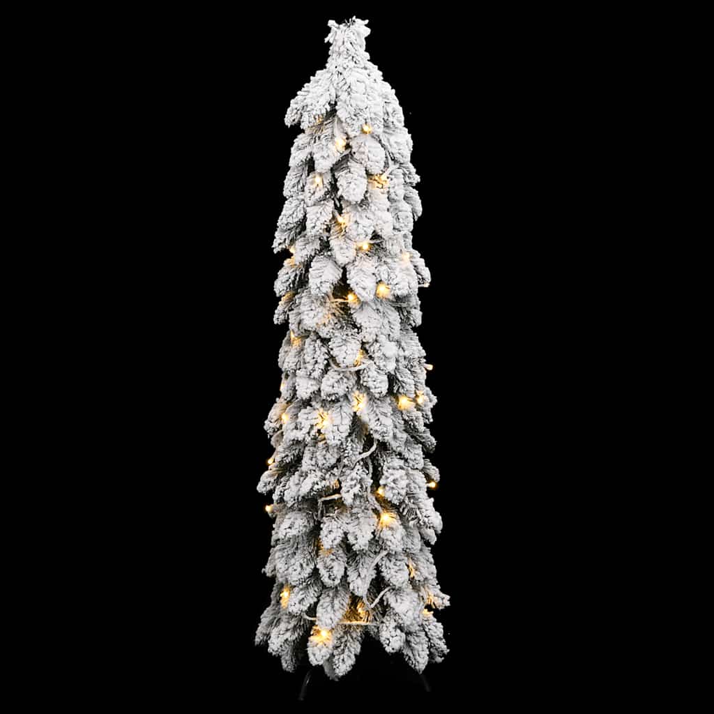 Künstlicher Weihnachtsbaum Beleuchtung & Schnee 80 LEDs 150 cm