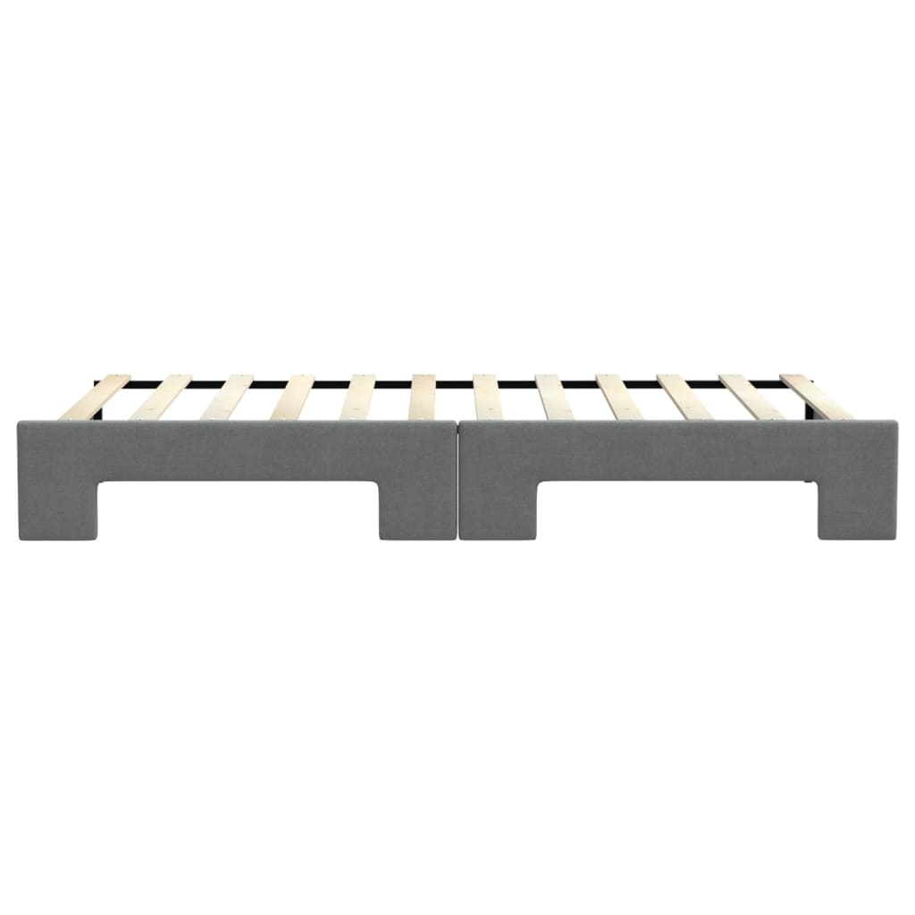 Tagesbett Ausziehbar Dunkelgrau 90x200 cm Stoff