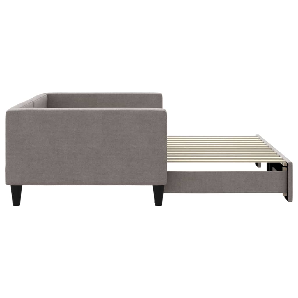 Tagesbett Ausziehbar Taupe 100x200 cm Stoff