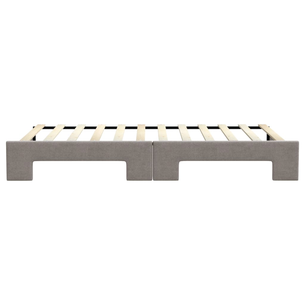 Tagesbett Ausziehbar Taupe 100x200 cm Stoff