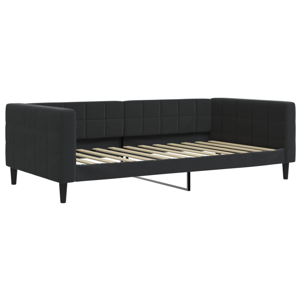 Tagesbett mit Matratze Schwarz 100x200 cm Samt