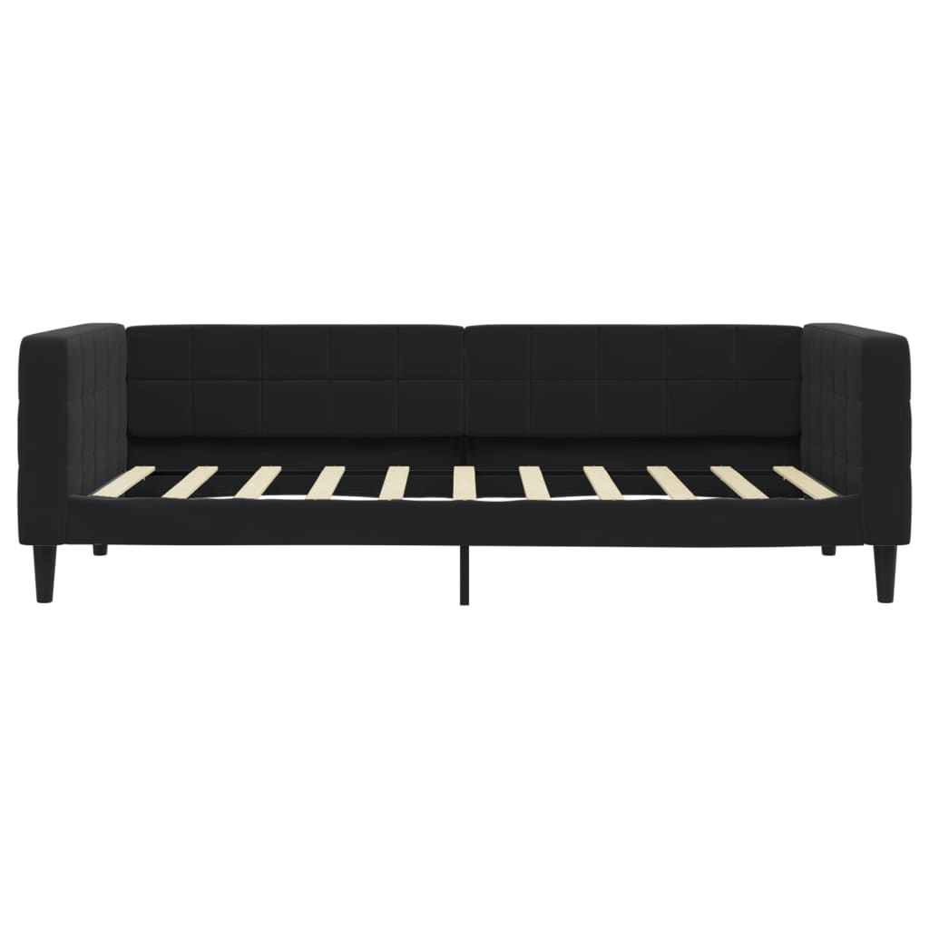 Tagesbett mit Matratze Schwarz 90x190 cm Samt