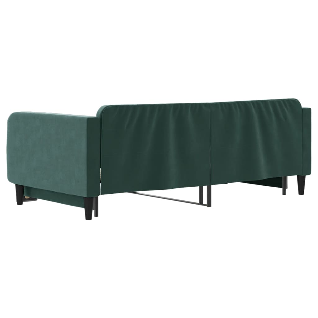 Tagesbett Ausziehbar Dunkelgrün 100x200 cm Samt