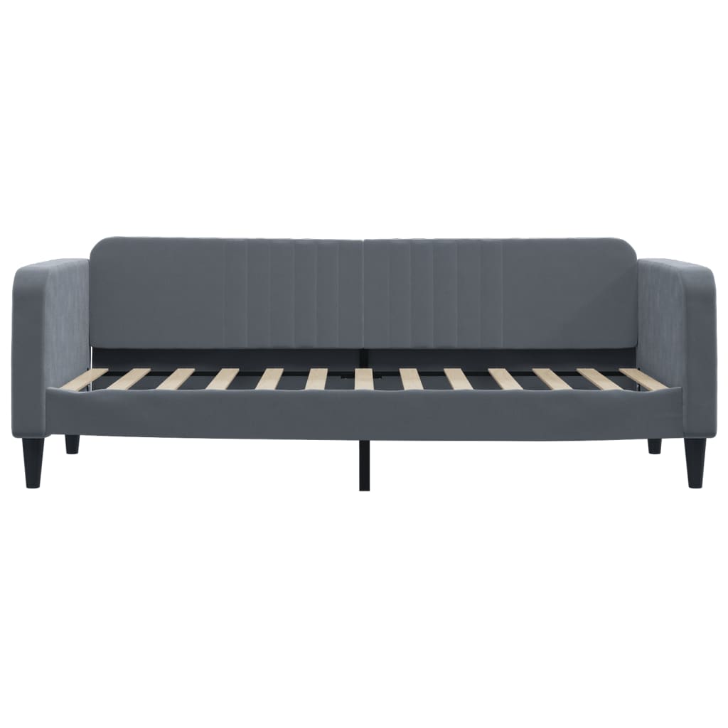 Tagesbett Ausziehbar mit Schubladen Dunkelgrau 80x200 cm Samt