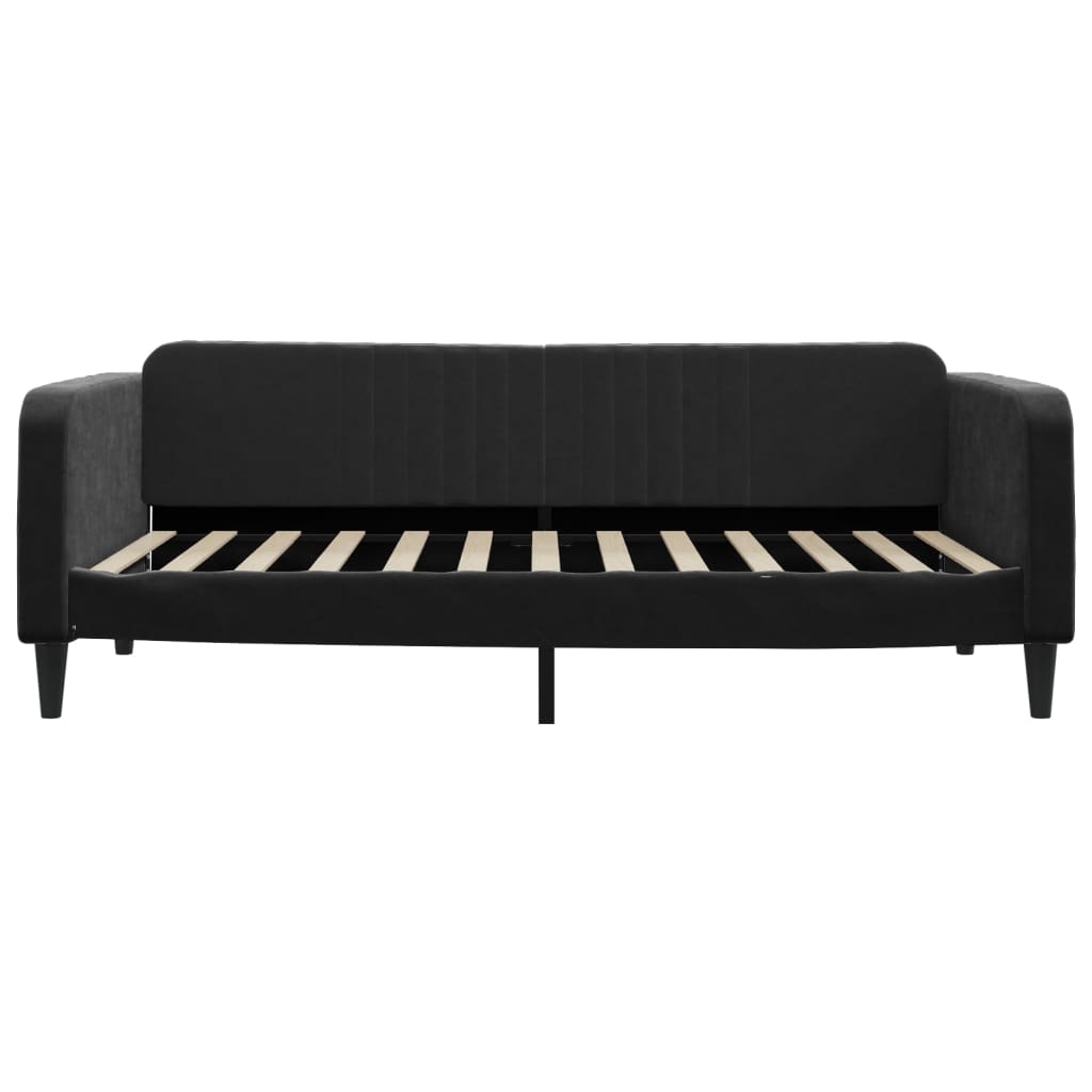 Tagesbett Ausziehbar mit Schubladen Schwarz 100x200 cm Samt