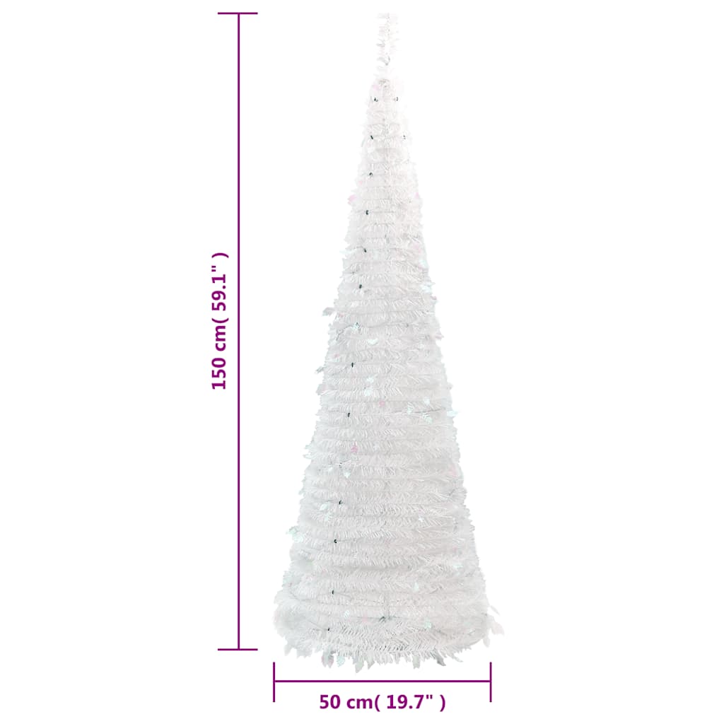 Pop-Up-Weihnachtsbaum Künstlich 100 LEDs Weiß 150 cm