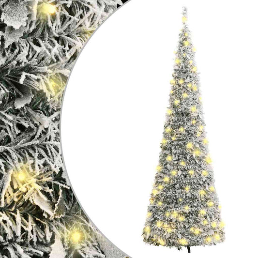 Pop-Up-Weihnachtsbaum Künstlich Beschneit 100 LEDs 150 cm