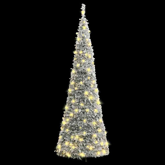 Pop-Up-Weihnachtsbaum Künstlich Beschneit 100 LEDs 150 cm
