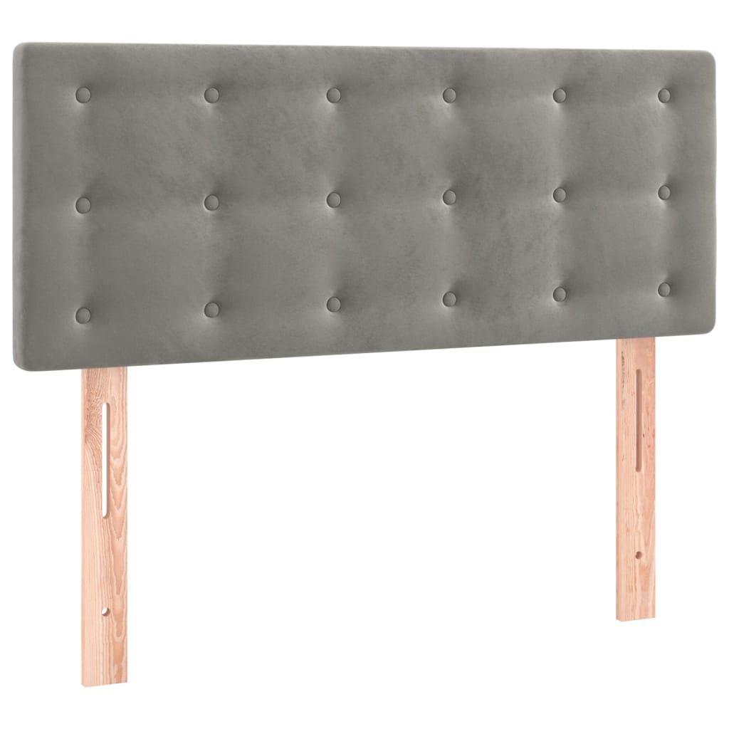 Boxspringbett mit Matratze Hellgrau 120x200 cm Samt