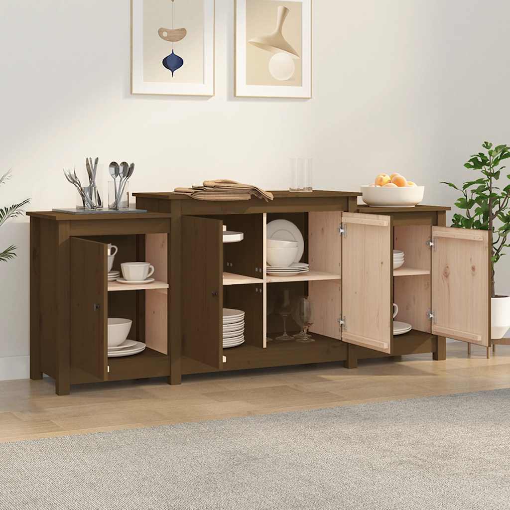Sideboard Honigbraun 164x37x68 cm Massivholz Kiefer