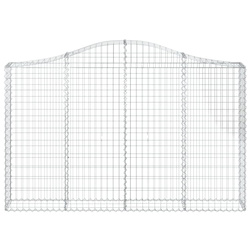 Gabionen mit Hochbogen 8 Stk. 200x30x120/140cm Verzinktes Eisen