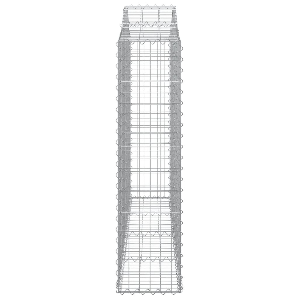 Gabionen mit Hochbogen 8 Stk. 200x30x120/140cm Verzinktes Eisen
