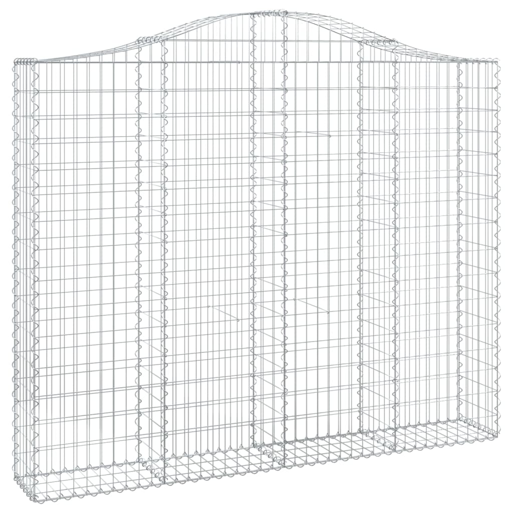 Gabionen mit Hochbogen 8 Stk. 200x30x160/180cm Verzinktes Eisen