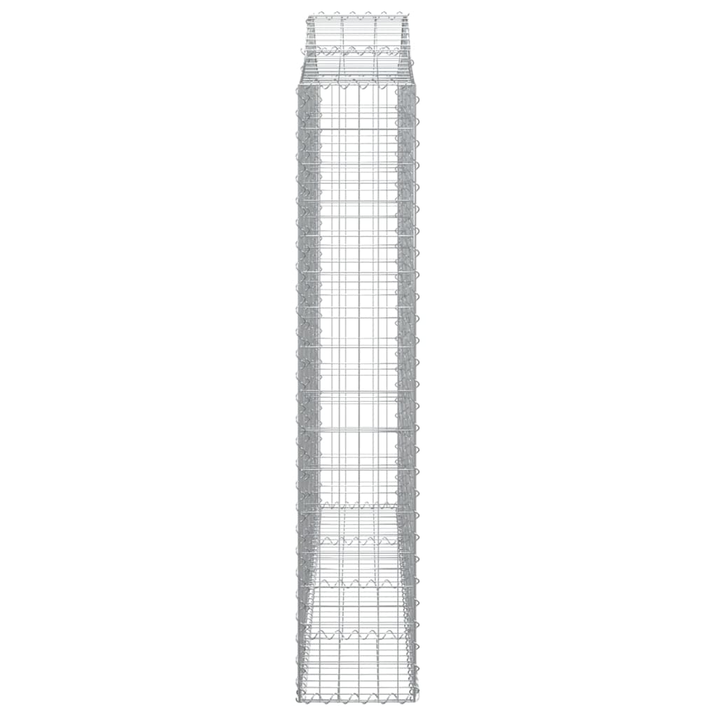 Gabionen mit Hochbogen 8 Stk. 200x30x160/180cm Verzinktes Eisen