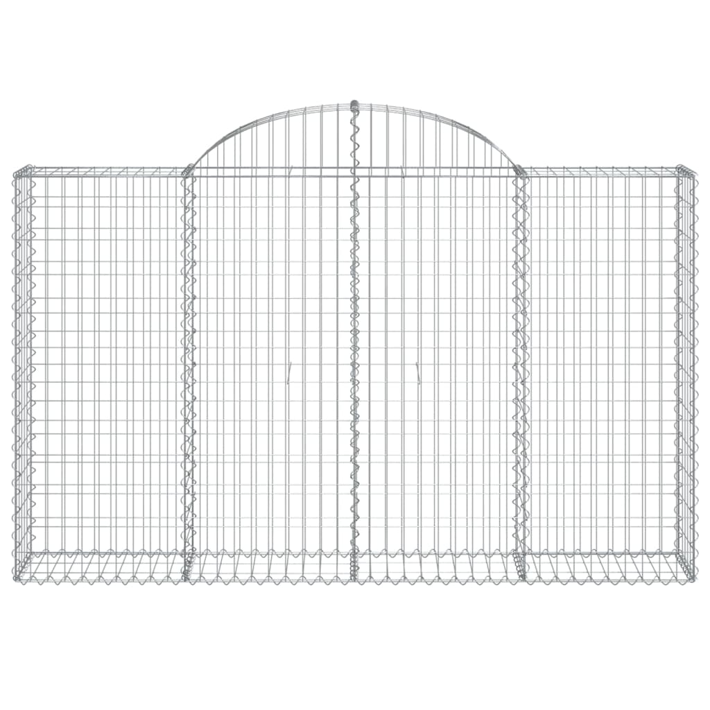 Gabionen mit Hochbogen 8 Stk. 200x30x120/140cm Verzinktes Eisen