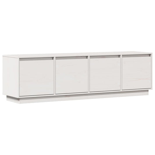 TV-Schrank Weiß 156x37x45 cm Massivholz Kiefer