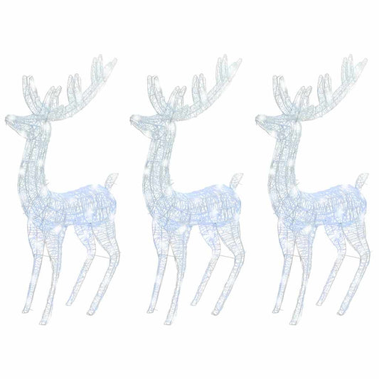XXL Rentiere Weihnachtsdekoration Acryl 250 LED 3 Stk. 180 cm