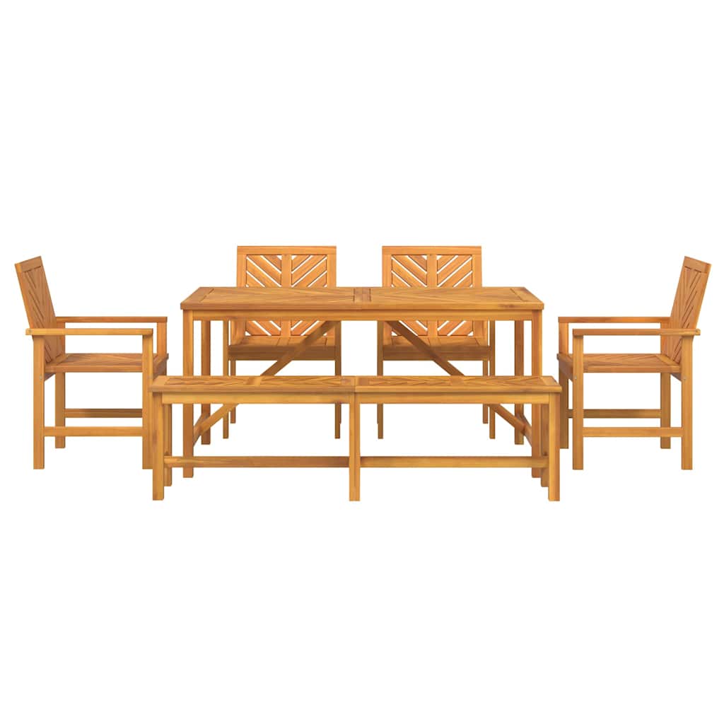 Garten Essgruppe 6 pcs Braun 150 x 90 x 74 cm Akazie Massivholz