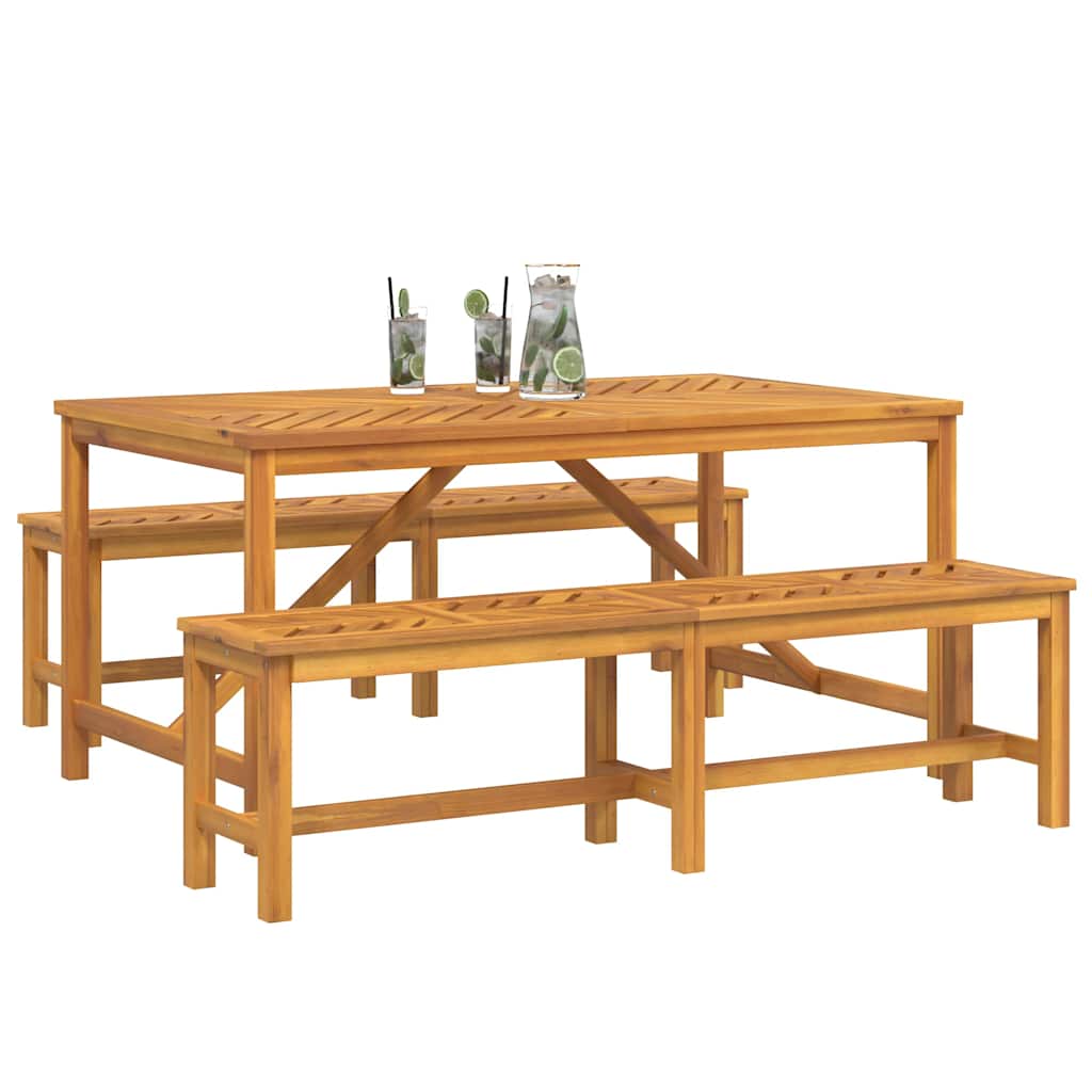 Garten Essgruppe 3 pcs Braun 150 x 90 x 74 cm Akazie Massivholz