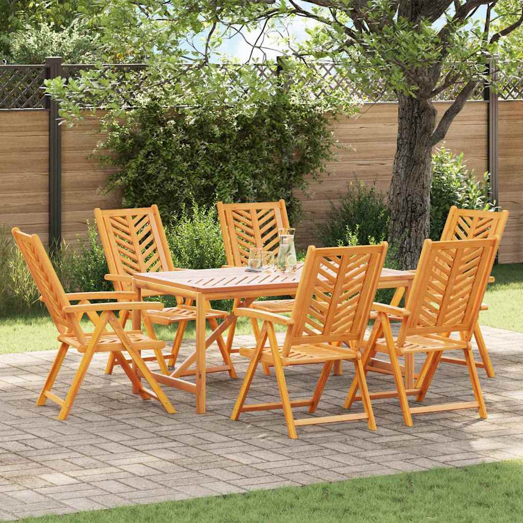 Garten Essgruppe 7 pcs Braun 150 x 90 x 74 cm Akazie Massivholz