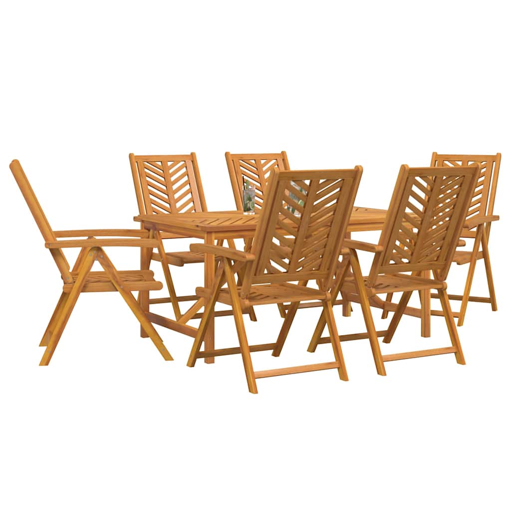 Garten Essgruppe 7 pcs Braun 150 x 90 x 74 cm Akazie Massivholz